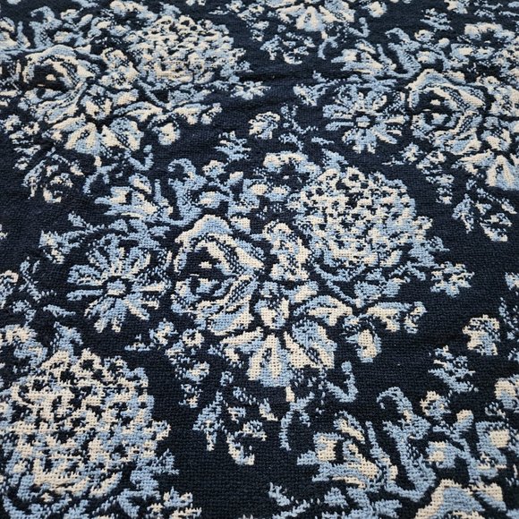 NEW RUG BARN CHRISTINA BLUE COMBO NAVY, MEDIUM BLUE, AND CREAM THROW/ BLANKET - Picture 5 of 11